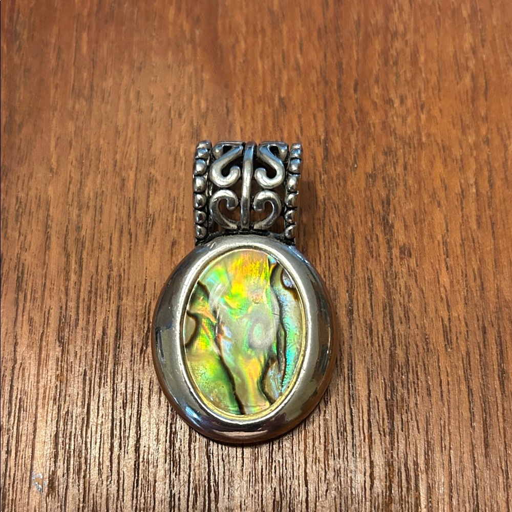 Vintage abalone Silver charm.